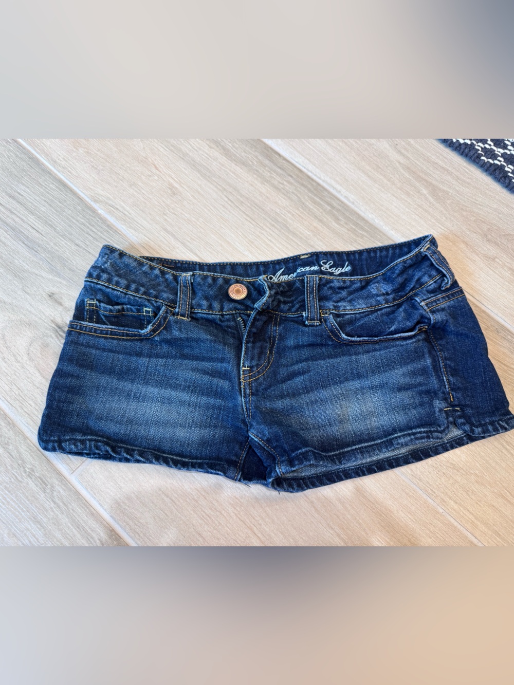 American Eagle Outfitters Navy Blue Stretch Denim Shorts